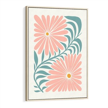 Obraz w ramie 80x120 - Kształtując Marzenia - kwiaty, sztuka nowoczesna - rama drewno