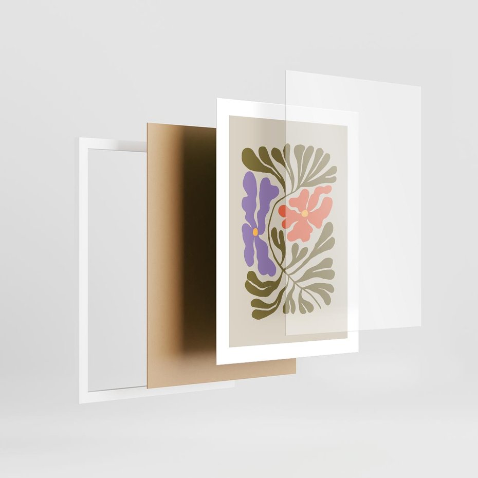 Plakat w ramie 30x40 - Bezgraniczne Impresje - kwiaty, abstrakcja - rama biała