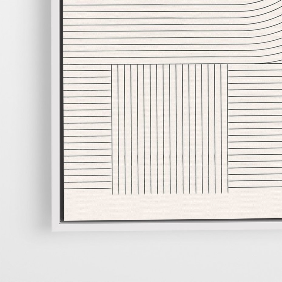 Obraz w ramie 50x70 - Geometryczna Elegancja Mid Century - mid century, minimalizm - rama biała