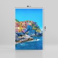 Obraz na płótnie 80x120 - Barwne Wybrzeże - nadmorskie miasto na klifie, kolorowe tęczowe budynki
