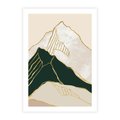 Plakat bez ramy 21x30 - Minimalistyczne Góry: Złota Sztuka Natury - minimalistyczna grafika, góry