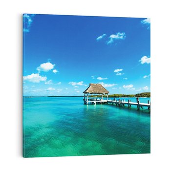 Obraz na płótnie 50x50 - Lazur na Plaży - plaża, lazur
