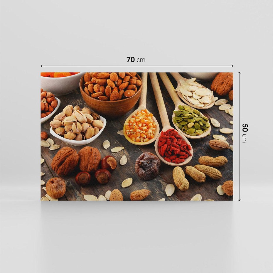 Obraz na płótnie 70x50 - Szlachetne smaki kuchni - nasiona, bakalie