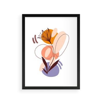 Plakat w ramie 50x70 - Kwiatowa Impresja - abstrakcyjna sztuka, plamy - rama czarna