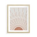 Plakat w ramie 40x50 - Słońce w Stylu Boho - słońce, grafika boho - rama drewno