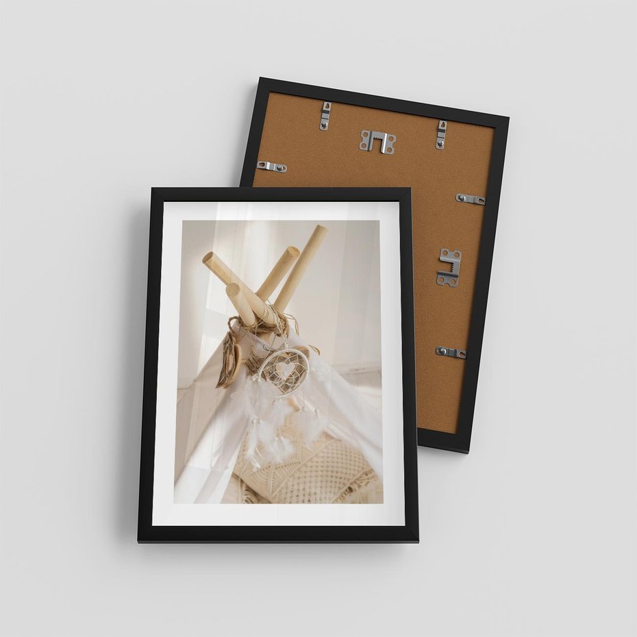 Plakat w ramie 30x40 - Oaza Swobodnego Stylu - boho, tipi - rama czarna