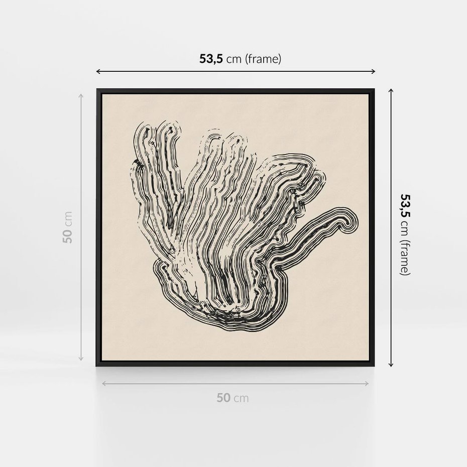 Obraz w ramie 50x50 - Abstrakcyjne Odbicie - abstrakcyjne odbicie, biało czarny - rama czarna