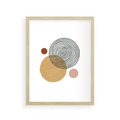 Plakat w ramie 30x40 - Wewnętrzne Formy - koła okręgi, abstrakcyjna nowoczesna sztuka - rama drewno