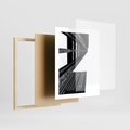 Plakat w ramie 40x50 - Geometryczna Asymetria - architektura, czarno białe zdjęcie - rama drewno