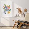 Plakat bez ramy 21x30 - Kwiatowe Opowieści - akwarelowe polne kwiaty, minimalistyczna sztuka