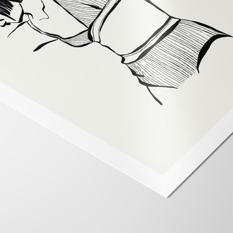 Plakat bez ramy 50x70 - Minimalistyczny Urok - szkic, kobieta w bieliźnie