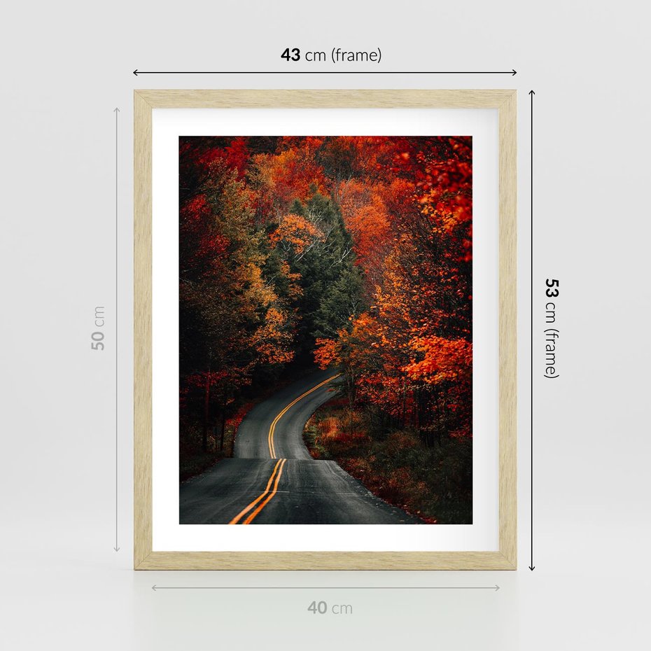 Plakat w ramie 40x50 - Jesienne Podróżowanie - fotografia, jesień - rama drewno