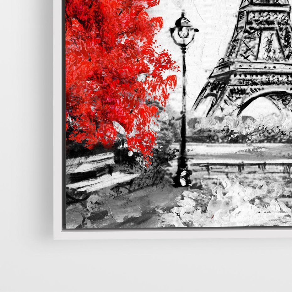 Obraz w ramie 50x50 - Paryż Wieża - Paryż, Wieża - rama biała