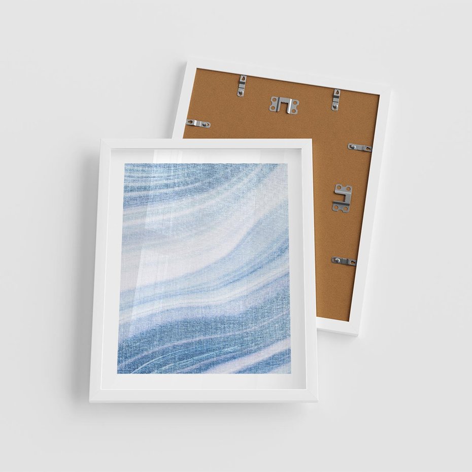 Plakat w ramie 40x50 - Abstrakcyjna akwarela - abstrakcja, akwarela - rama biała