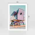 Plakat bez ramy 50x70 - Miami Beach - plaża miami, domek ratownika