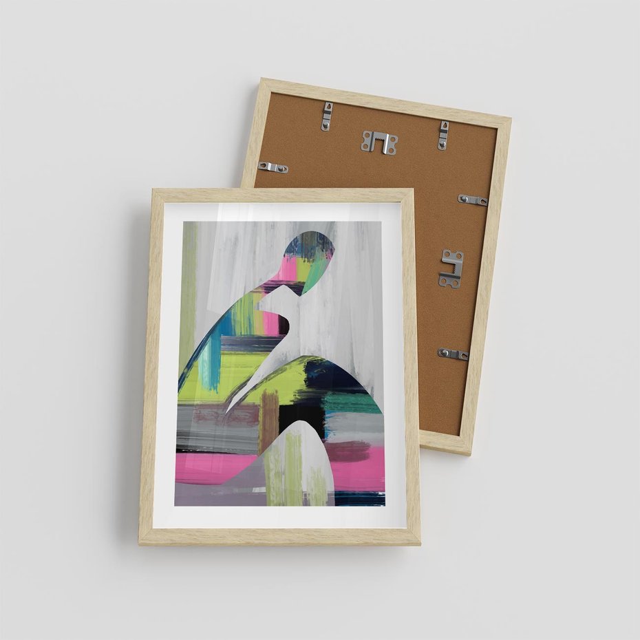 Plakat w ramie 30x40 - Impulsy Marzeń - abstrakcyjna sztuka, nowoczesny obraz - rama drewno