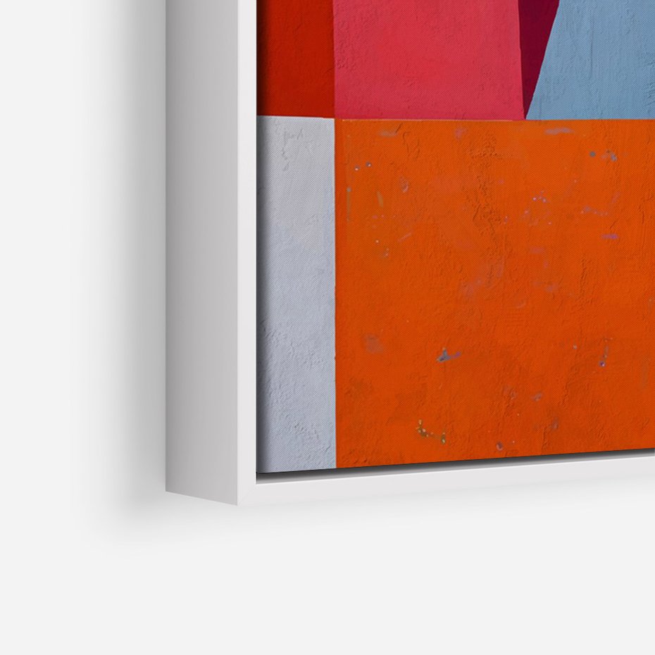 Obraz w ramie 50x70 - Migotliwe Nastroje Kształtów - różne geometryczne formy, olejny obraz - rama biała