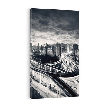 Obraz na płótnie 80x120 - Miejska Symfonia - miasto, nocą