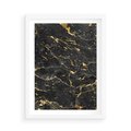 Plakat w ramie 50x70 - Egzotyczny Blask - marmur, złoto - rama biała