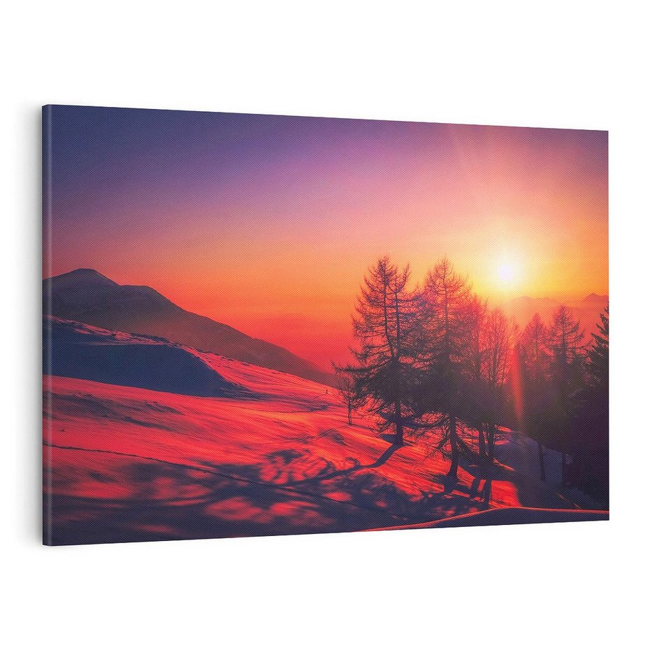 Obraz na płótnie 120x80 - Uroki zimowego krajobrazu - śnieg, zima