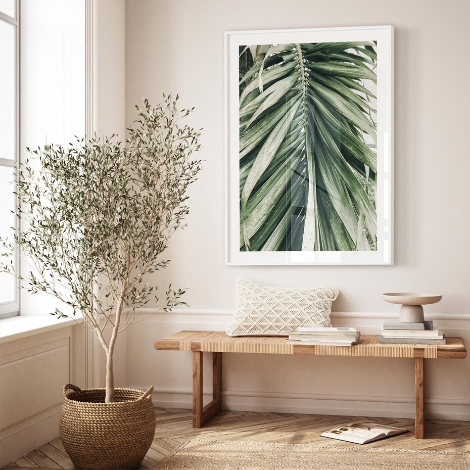 Plakat bez ramy 21x30 - Spokojna Piękność Palmowych Liści - palma, liście palmy