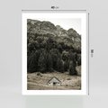 Plakat bez ramy 40x50 - Dom w Odcieniach Natury - domek w górach, góry