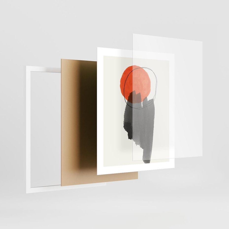 Plakat w ramie 40x50 - Księga Form - abstrakcyjne nieregularne plamy, czarny - rama biała