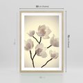 Plakat w ramie 50x70 - Elegancja Natury - magnolia, białe - rama drewno