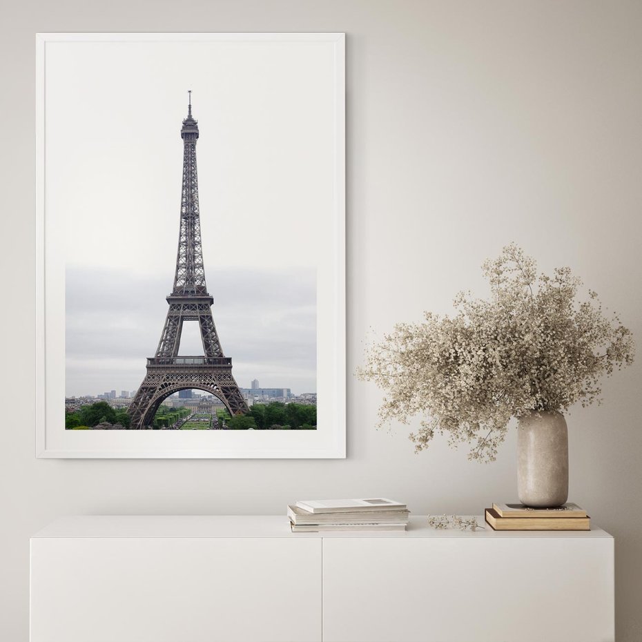 Plakat bez ramy 21x30 - Eiffla w mglistym świetle - Eiffla, Paryż