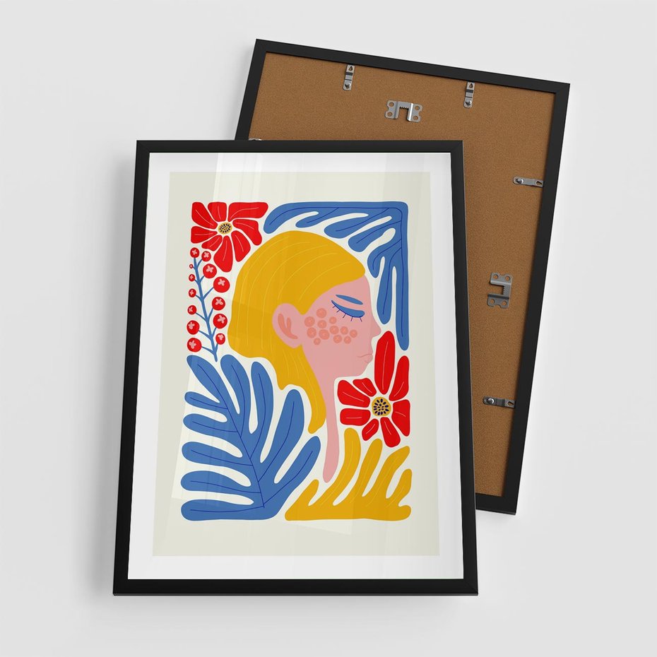 Plakat w ramie 50x70 - Kolorowe Rytmy - kobieca sztuka, abstrakcja - rama czarna