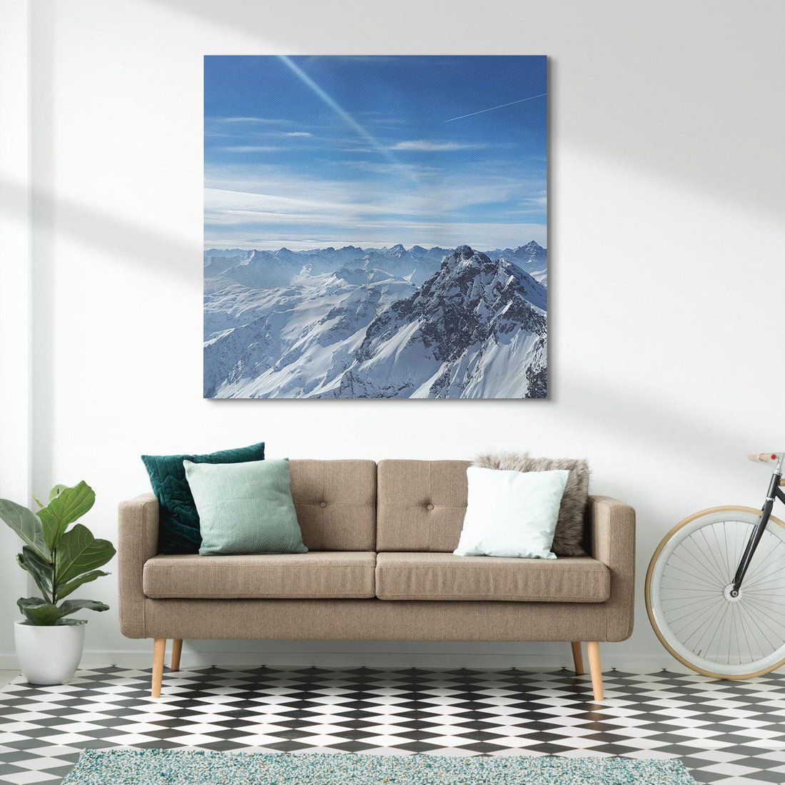 Obraz na płótnie 50x50 - Mroźne góry zima w pełnym rozkwicie - góry, zima