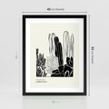Plakat w ramie 40x50 - Boho Oaza - kaktusy, rośliny - rama czarna