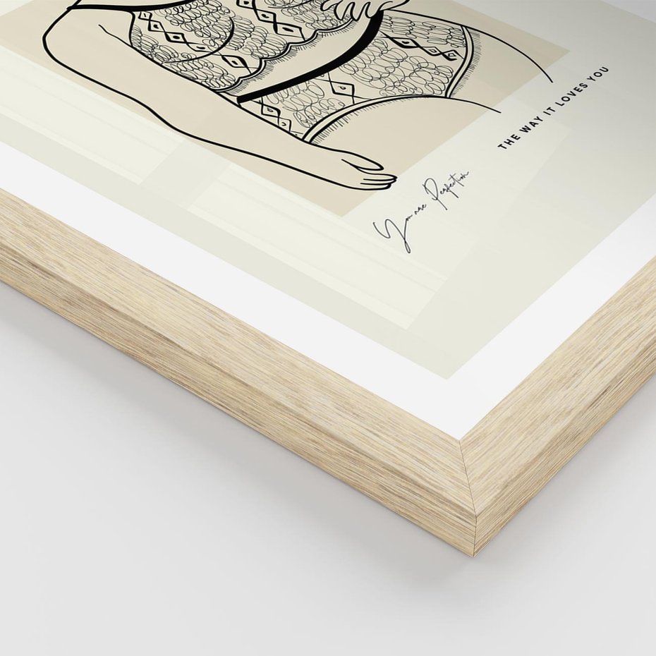 Plakat w ramie 40x50 - Spojrzenia Wewnętrznych Widoków - nowoczesna sztuka kobieca, plakat - rama drewno