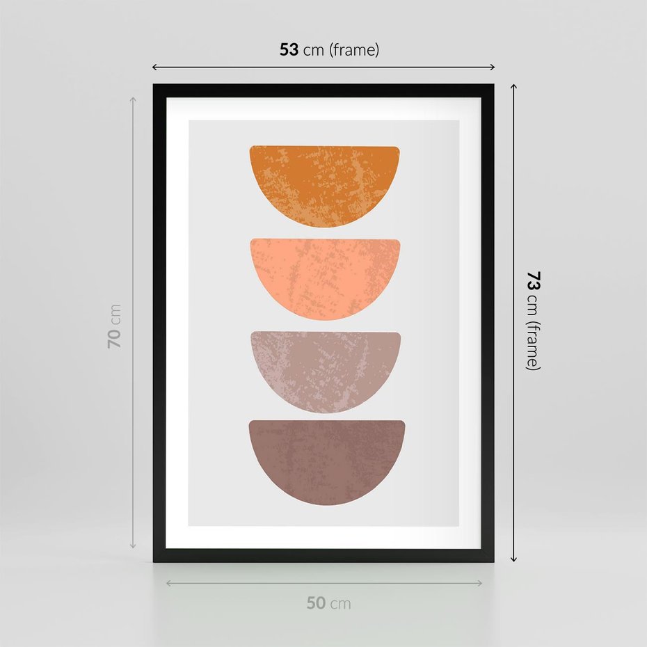Plakat w ramie 50x70 - Minimalizm i Geometria - minimalistyczny obraz, mid-century styl - rama czarna