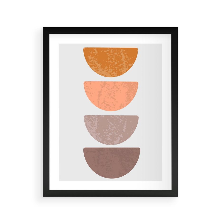 Plakat w ramie 40x50 - Minimalizm i Geometria - minimalistyczny obraz, mid-century styl - rama czarna