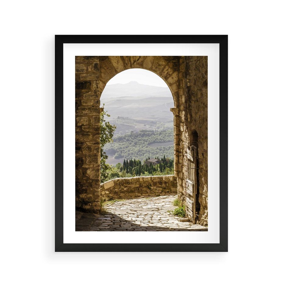 Plakat w ramie 40x50 - Słoneczne Piękno Włoch i Prowansji - Włochy, Prowansja - rama czarna