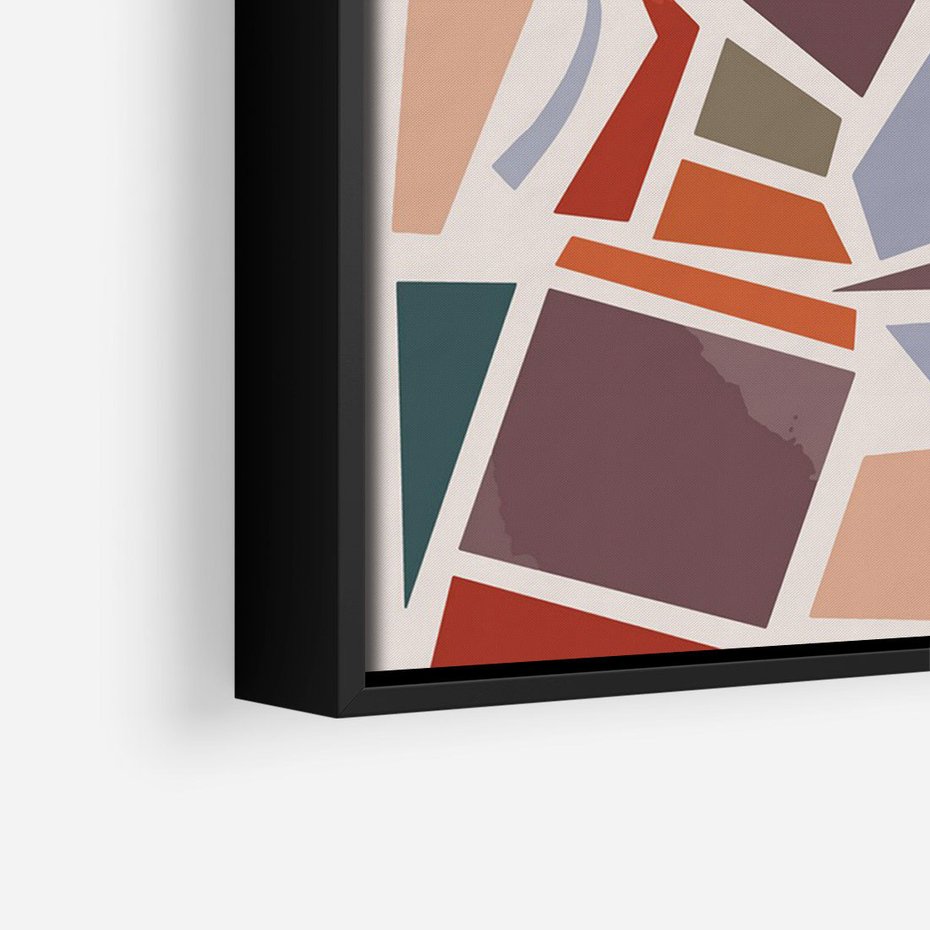 Obraz w ramie 70x100 - Intrygujące Rozbicie - gemoetryczne kształty, mozaika - rama czarna