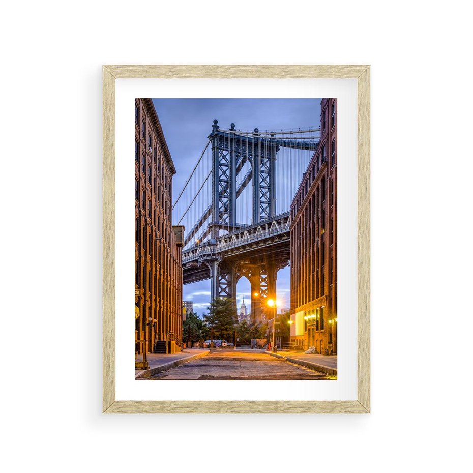 Plakat w ramie 30x40 - Most w mieście - most, miasto - rama drewno