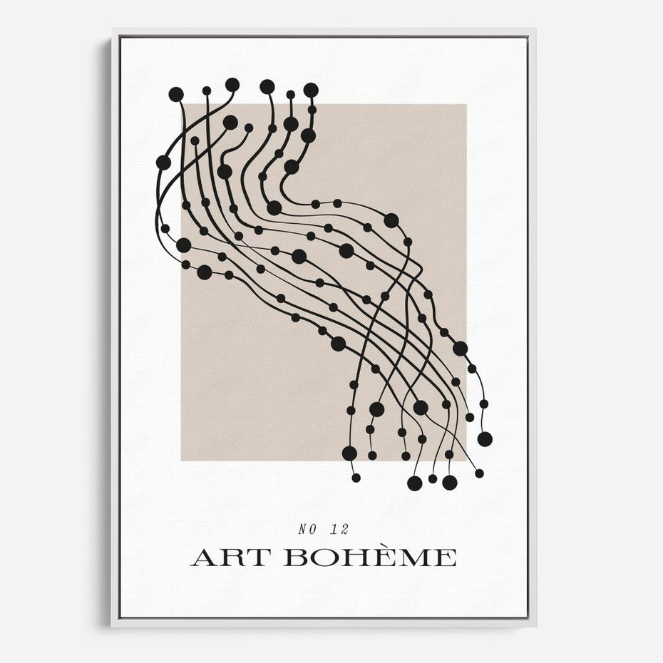 Obraz w ramie 50x70 - Migocące Konstrukcje Abstrakcji - sztuka minimalizmu, biało czarna rycina - rama biała