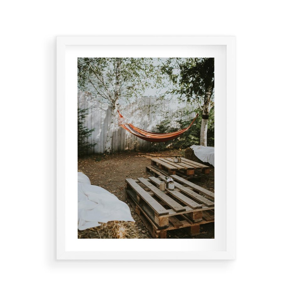 Plakat w ramie 40x50 - Harmonia i Spokój - boho, relaks - rama biała