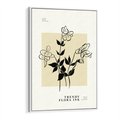 Obraz w ramie 80x120 - Malowane szkicowe tęsknoty - kwiaty, typografia - rama biała
