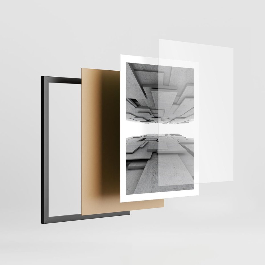 Plakat w ramie 50x70 - Architektura 3D - architektura, 3D - rama czarna