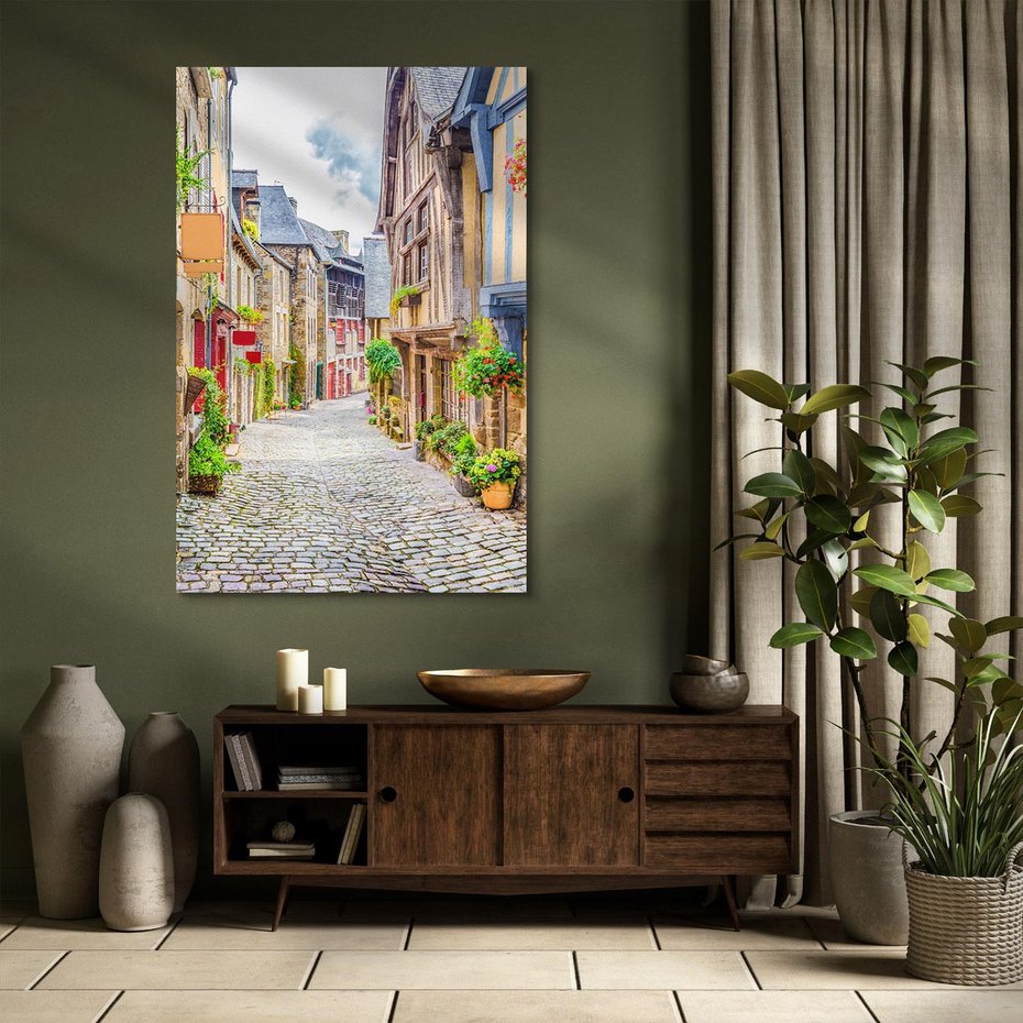 Obraz na płótnie 50x70 - Uliczka w mieście: włoska atmosfera - uliczka, miasto