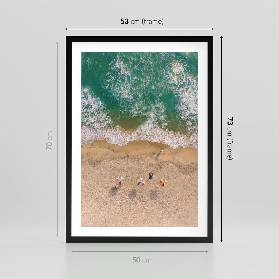 Plakat w ramie 50x70 - Letnie Wakacje na Horyzoncie - plaża, morze - rama czarna