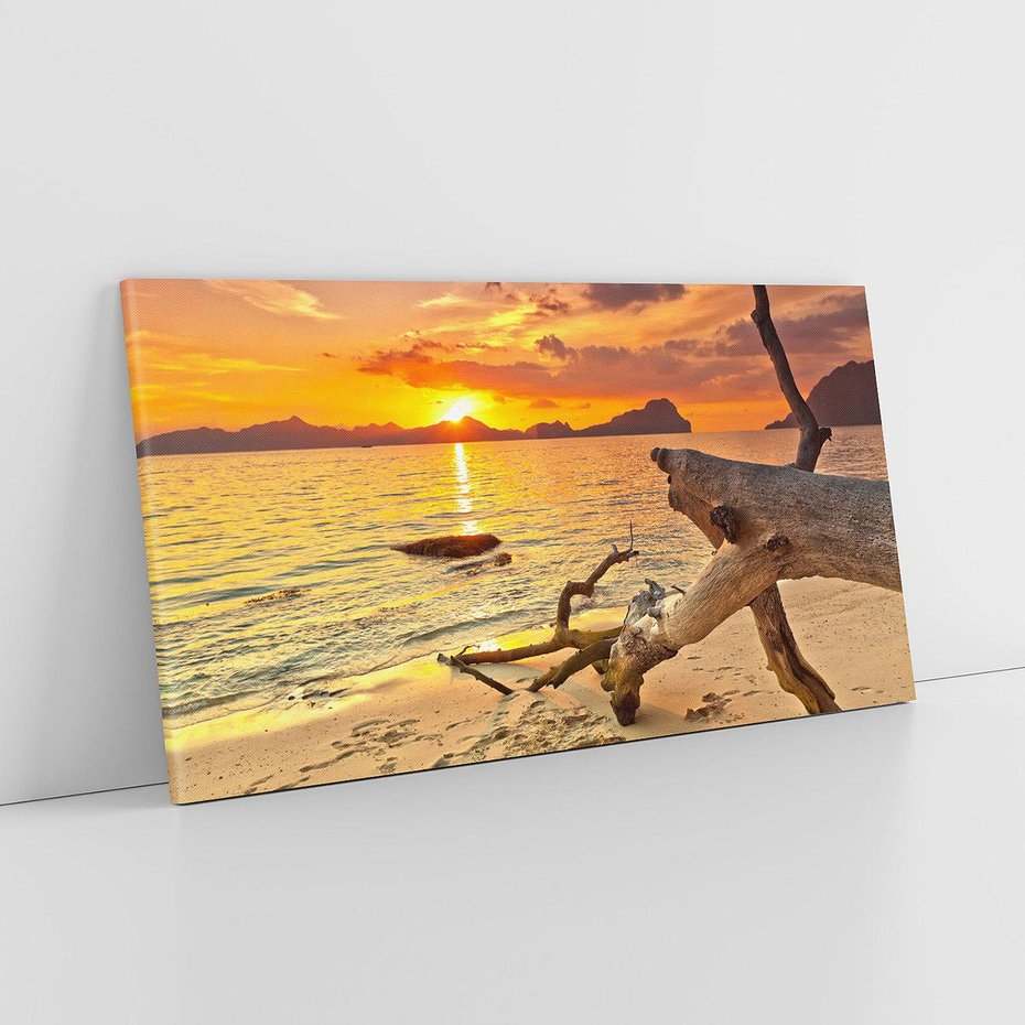 Obraz na płótnie 120x60 - Magia zachodu słońca nad morzem - plaża, morze