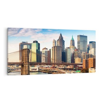 Obraz na płótnie 100x50 - Manhattan o zmroku - Nowy Jork, Manhattan