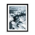 Plakat w ramie 50x70 - Ośnieżone Szczyty z Wysoka - ośnieżone szczyt górskie, zdjęcie z lotu ptaka - rama czarna