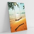 Obraz na płótnie 50x70 - Tropikalna plaża i huśtawka - plaża, tropiki