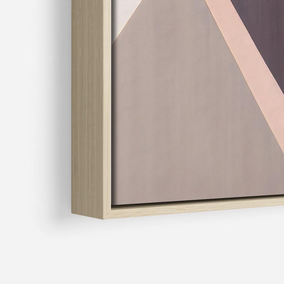 Obraz w ramie 80x80 - Trójkąty Wnętrz - abstrakcja, geometryczne kształty - rama drewno