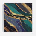 Obraz w ramie 50x50 - Sztorm malarskich emocji - marmur, abstrakcyjna grafika - rama biała